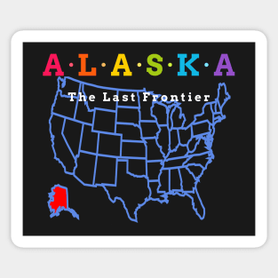 Alaska, USA. The Last Frontier (Map Version) Sticker